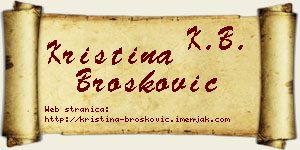 Kristina Brošković vizit kartica